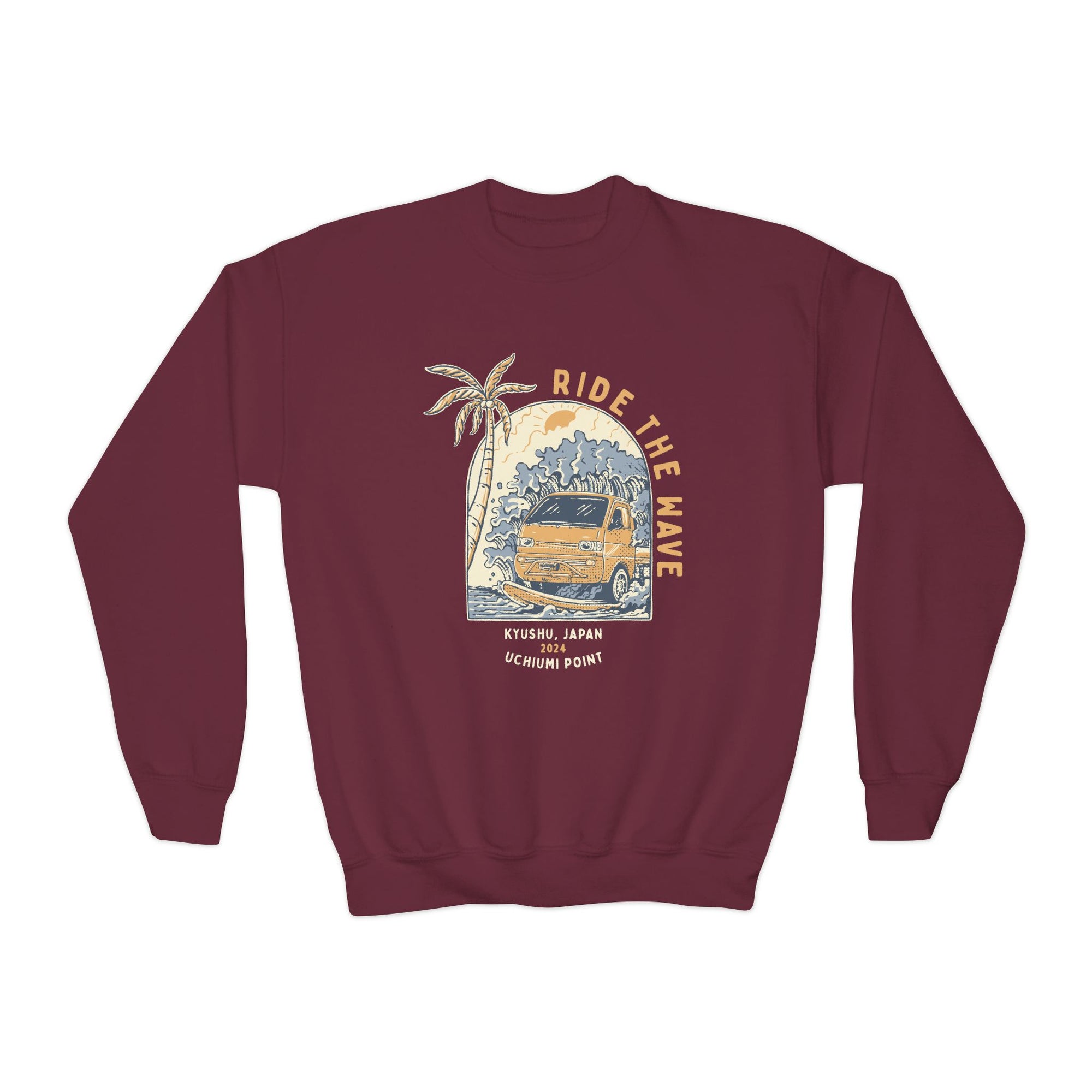 Ride The Wave Youth Kei Truck Crewneck Sweatshirt