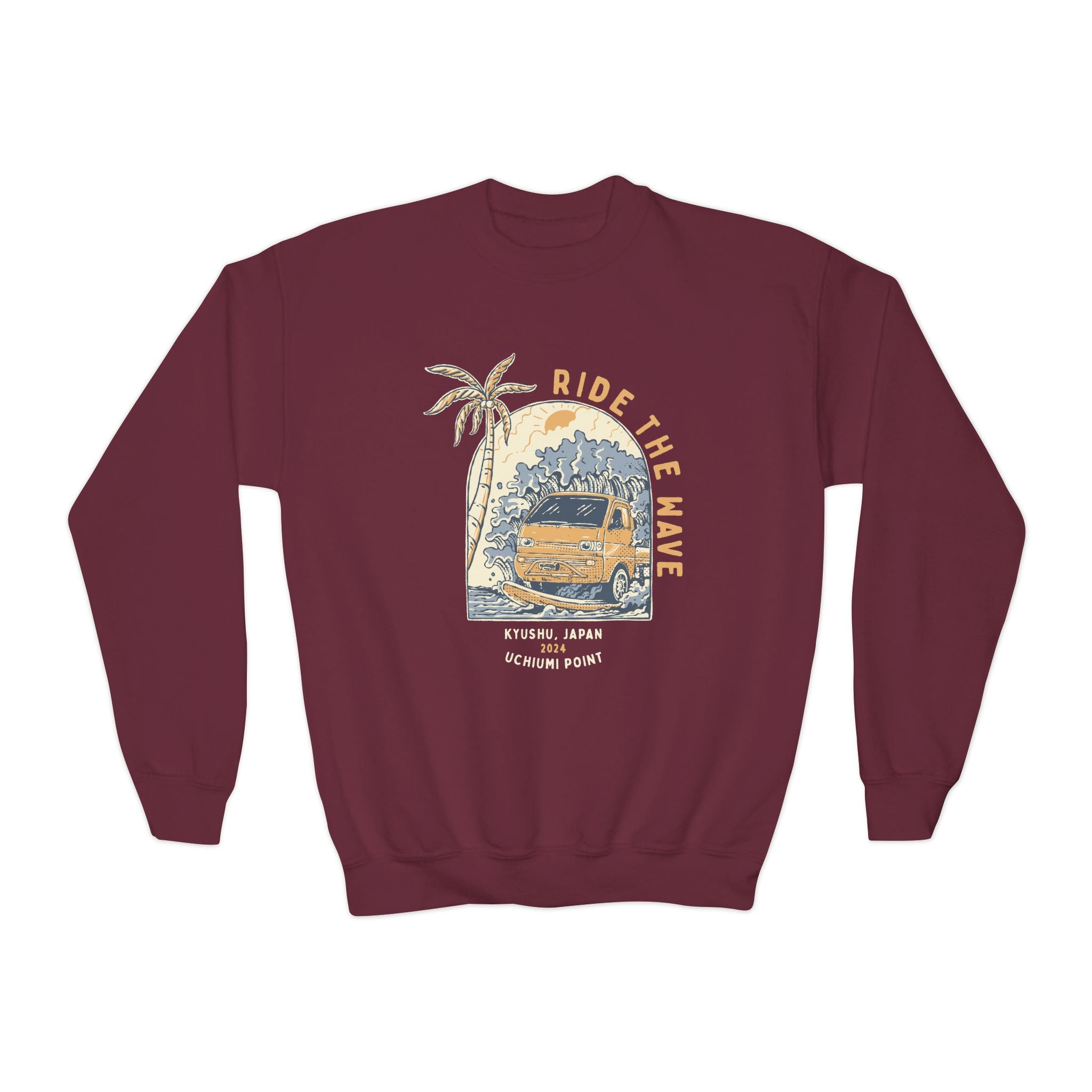 Ride The Wave Youth Kei Truck Crewneck Sweatshirt
