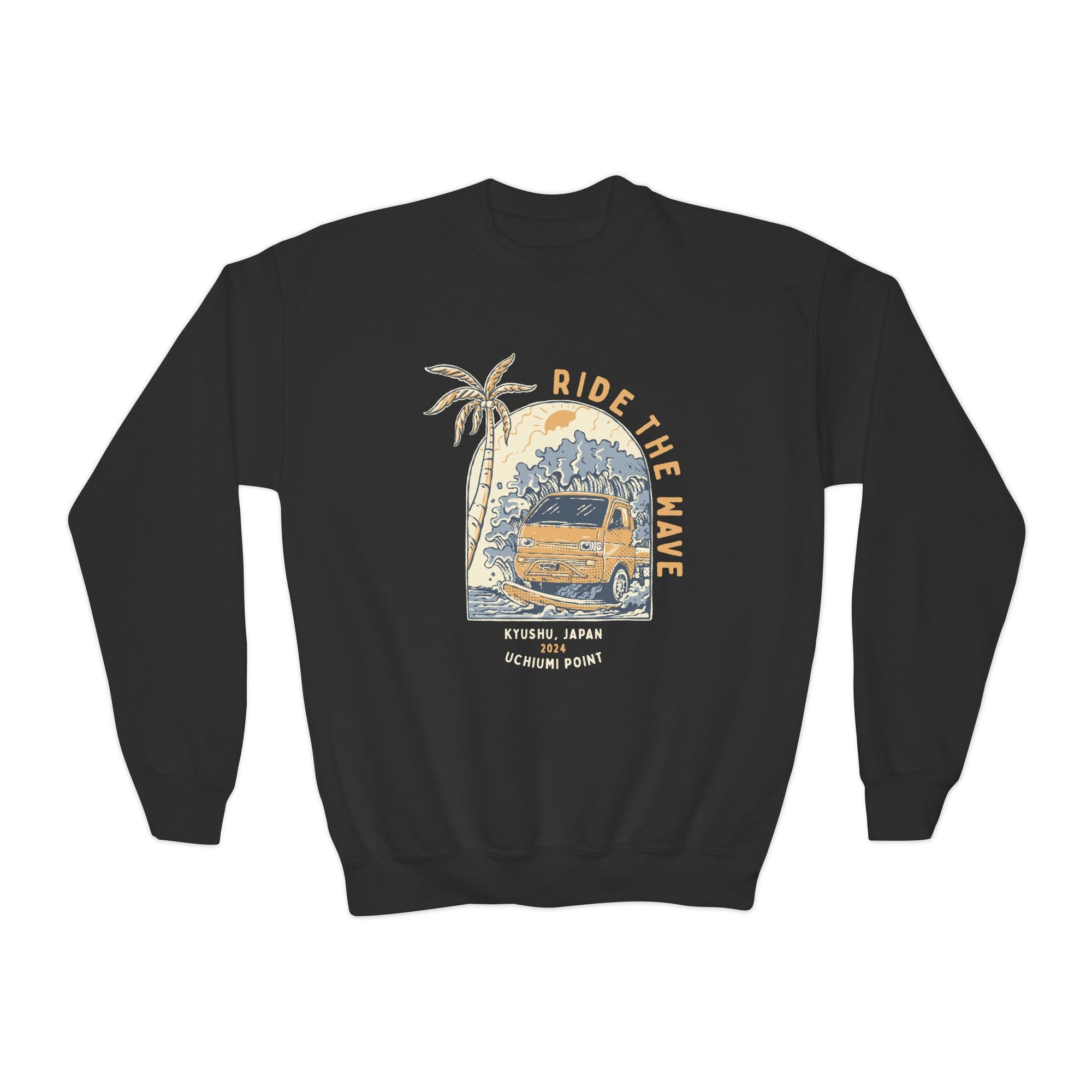 Ride The Wave Youth Kei Truck Crewneck Sweatshirt