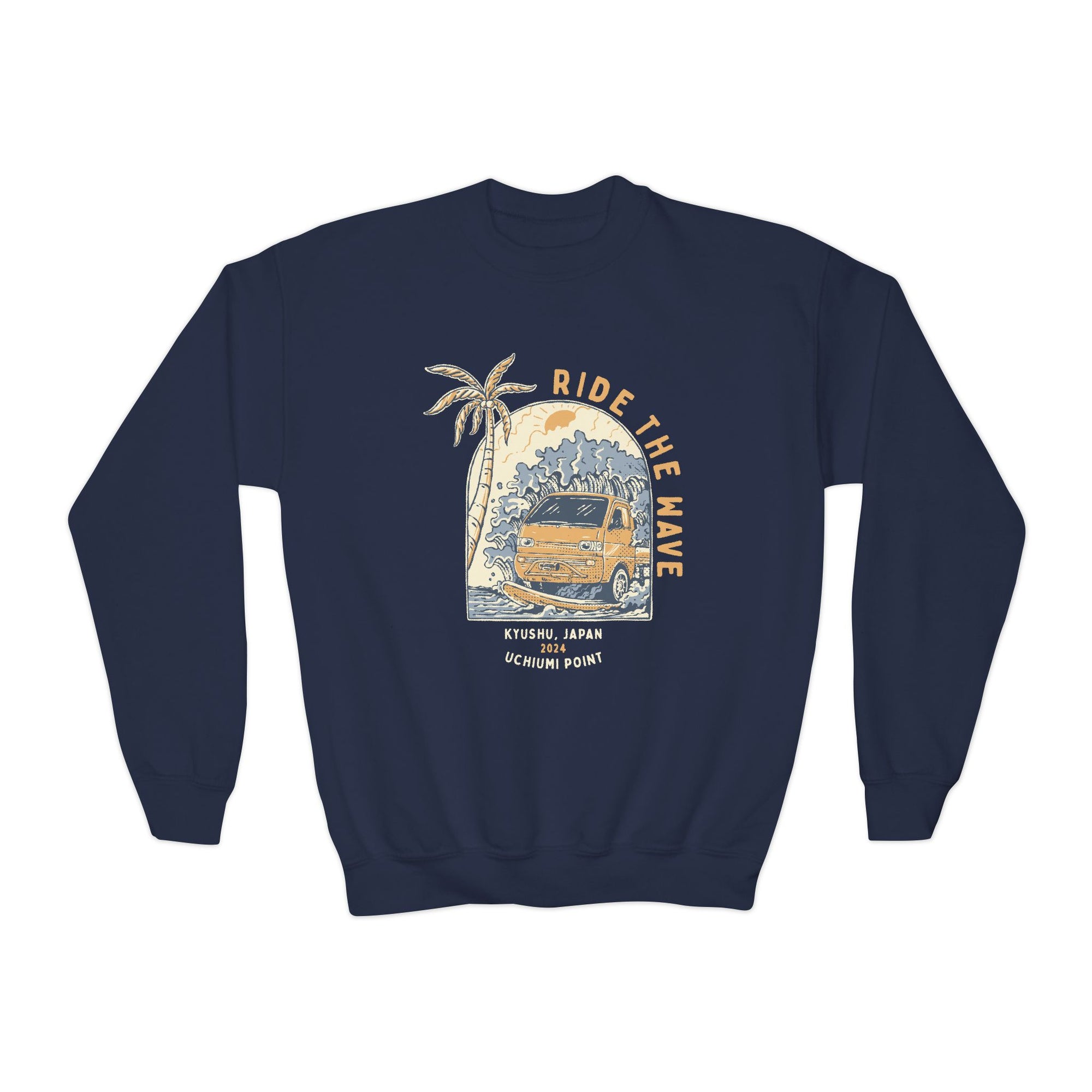 Ride The Wave Youth Kei Truck Crewneck Sweatshirt