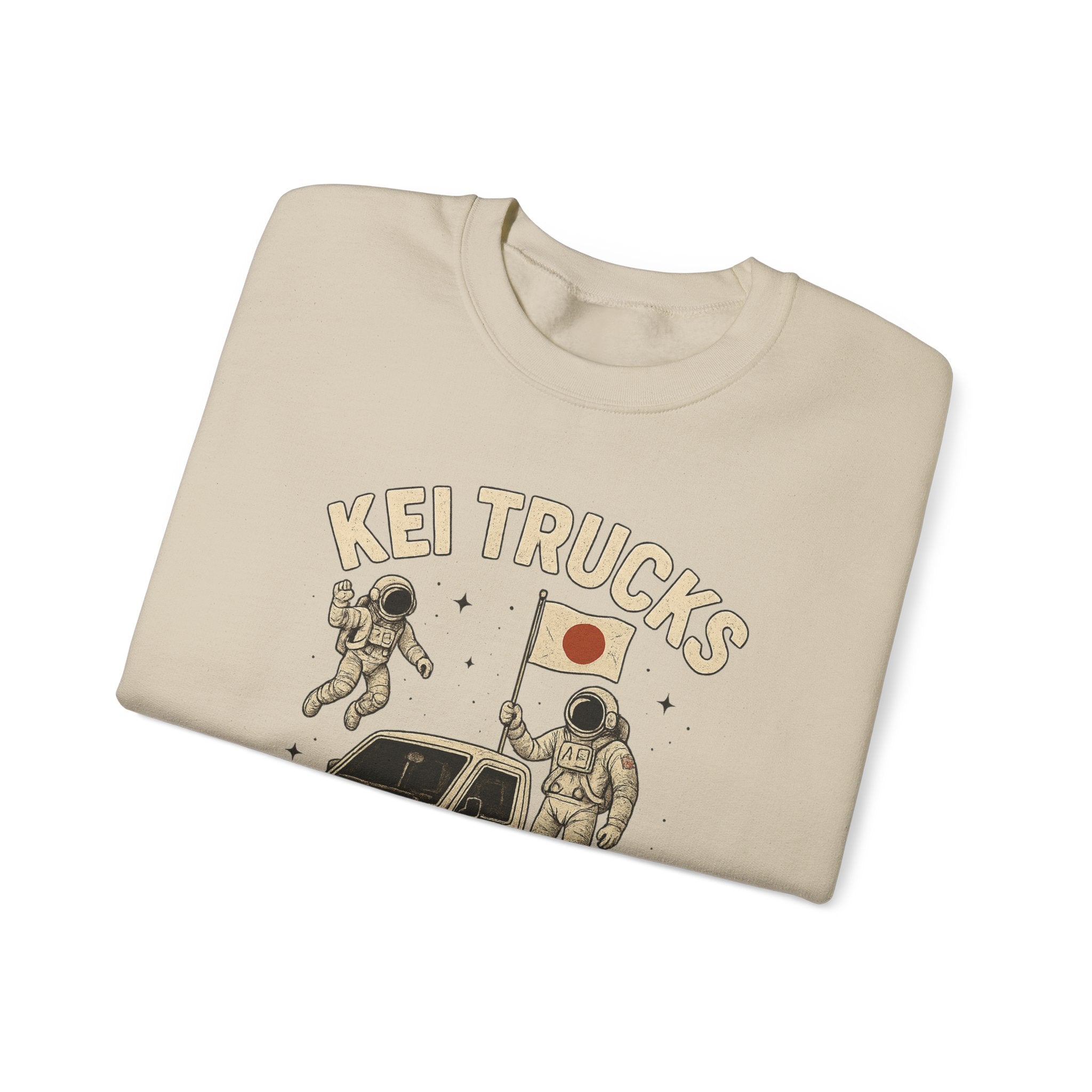 'Kei Trucks Go Anywhere' Retro Astronaut Heavy Blend™ Crewneck Sweatshirt