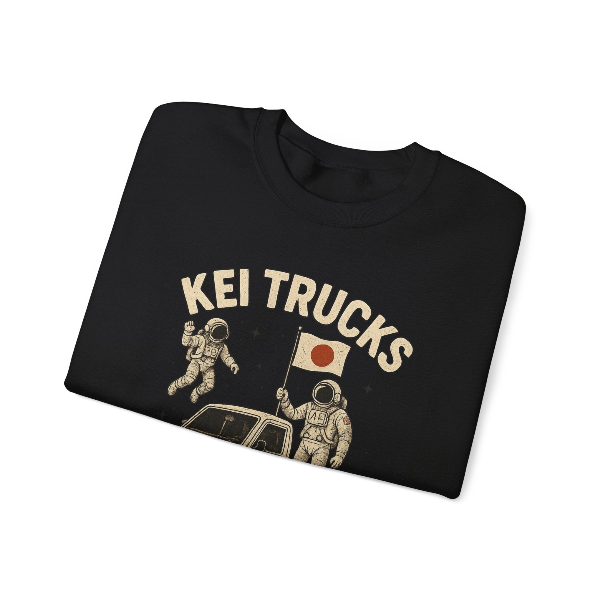'Kei Trucks Go Anywhere' Retro Astronaut Heavy Blend™ Crewneck Sweatshirt