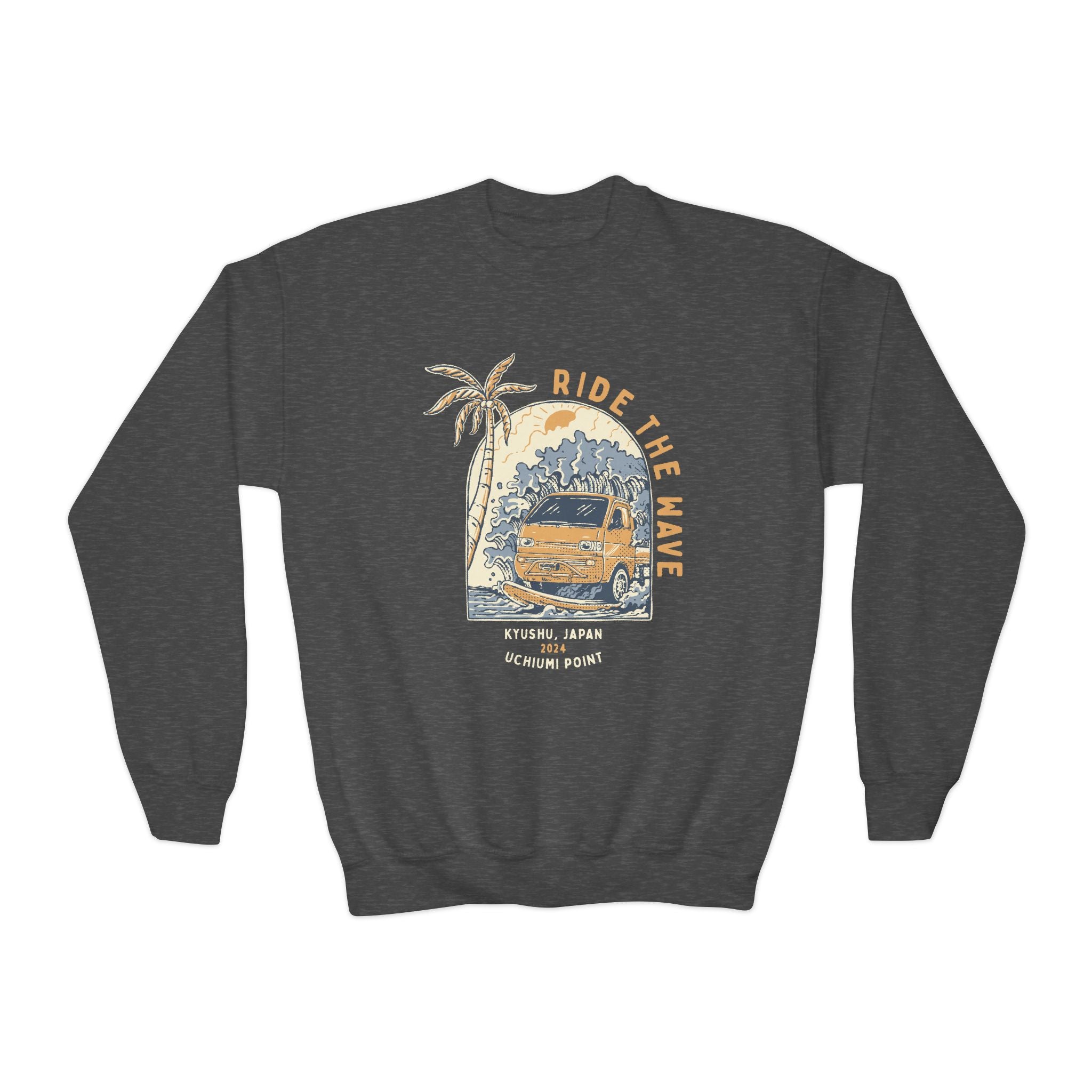 Ride The Wave Youth Kei Truck Crewneck Sweatshirt
