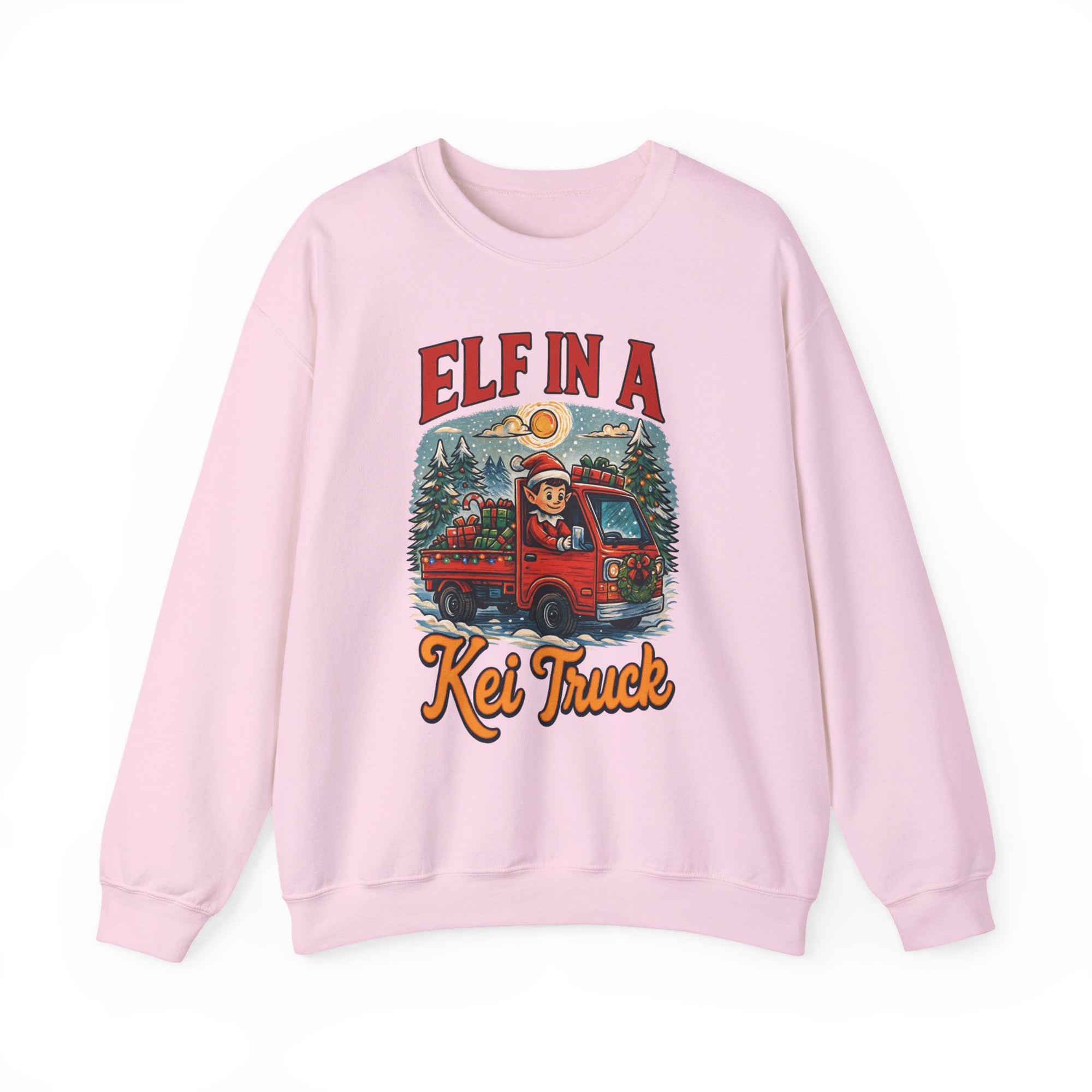 Elf in a Kei Truck" Holiday Heavy Blend™ Crewneck Sweatshirt