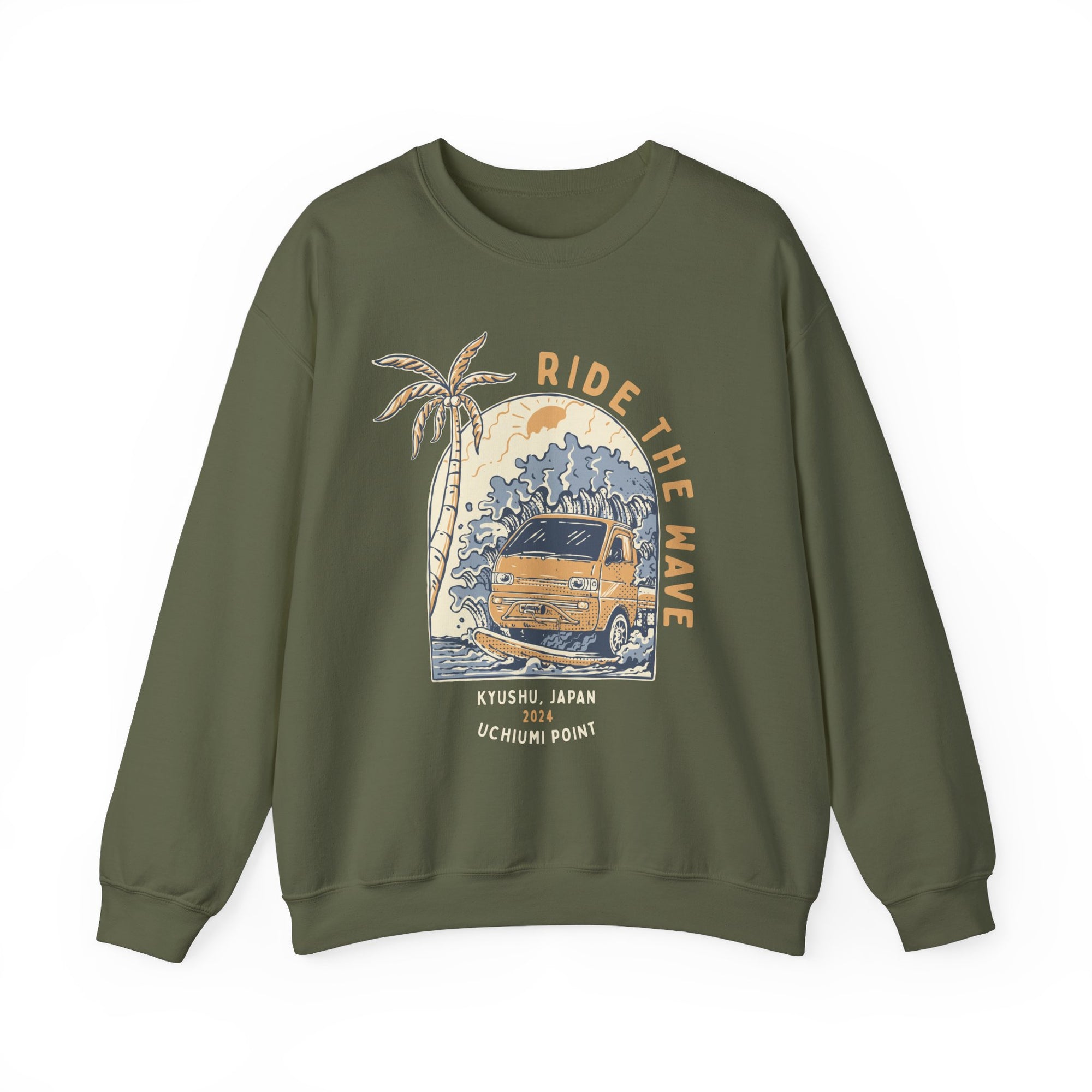 Ride The Wave Kei Truck Crewneck Sweatshirt