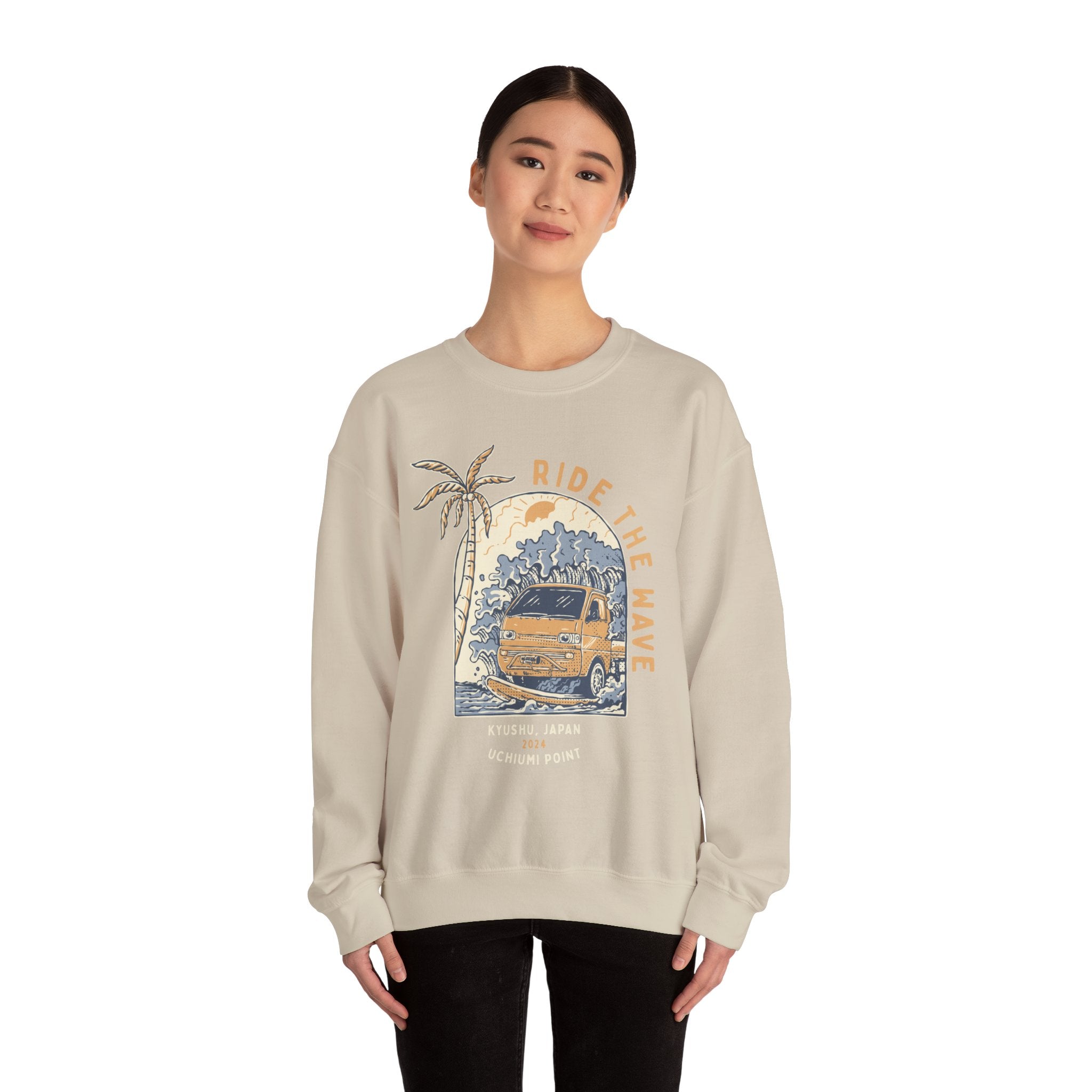 Ride The Wave Kei Truck Crewneck Sweatshirt