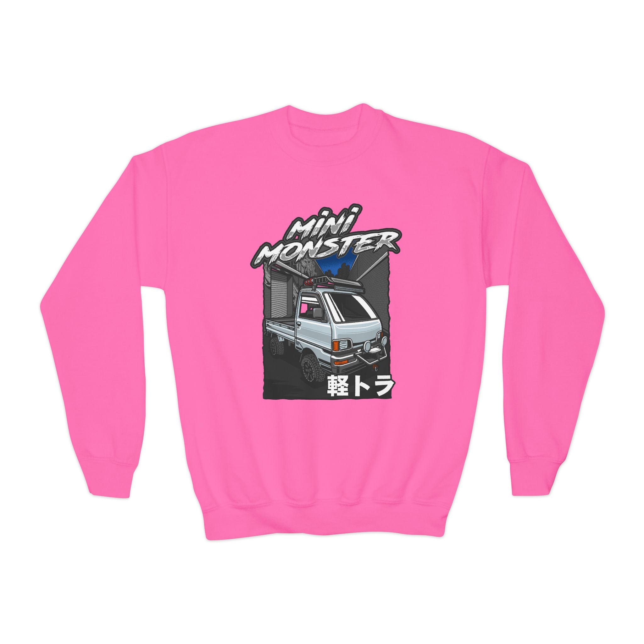 Mini Monster Kei Truck Youth Crewneck Sweatshirt