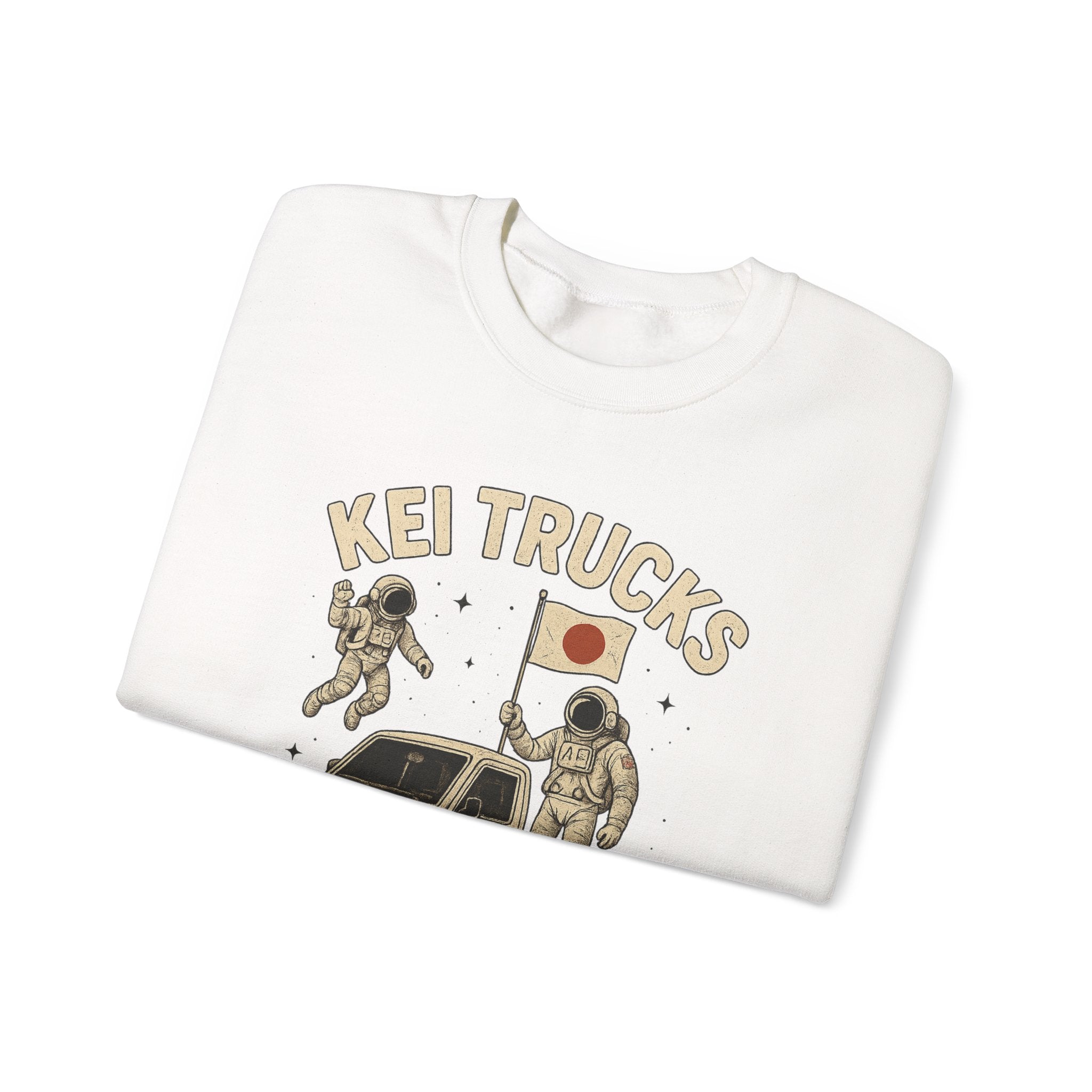'Kei Trucks Go Anywhere' Retro Astronaut Heavy Blend™ Crewneck Sweatshirt