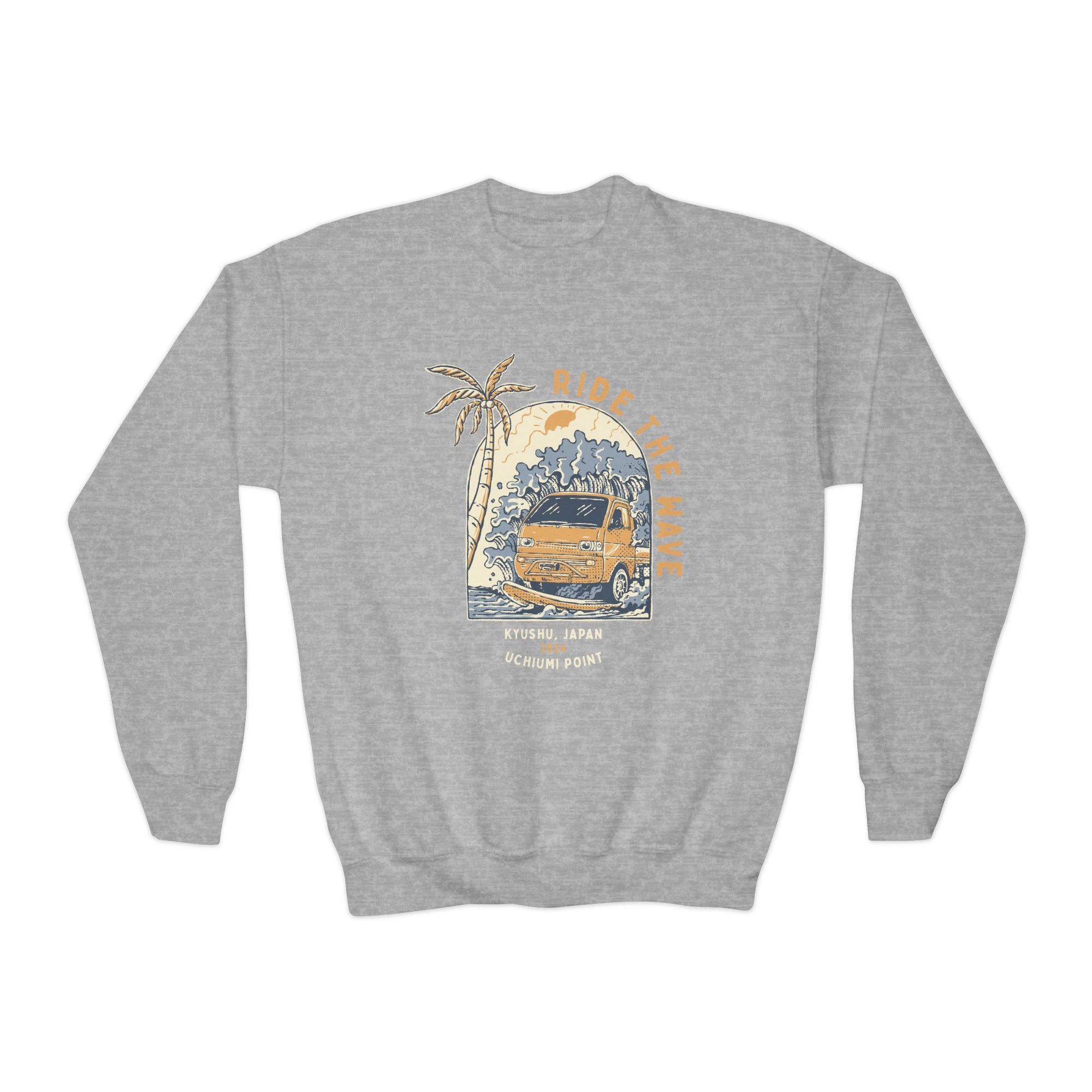Ride The Wave Youth Kei Truck Crewneck Sweatshirt
