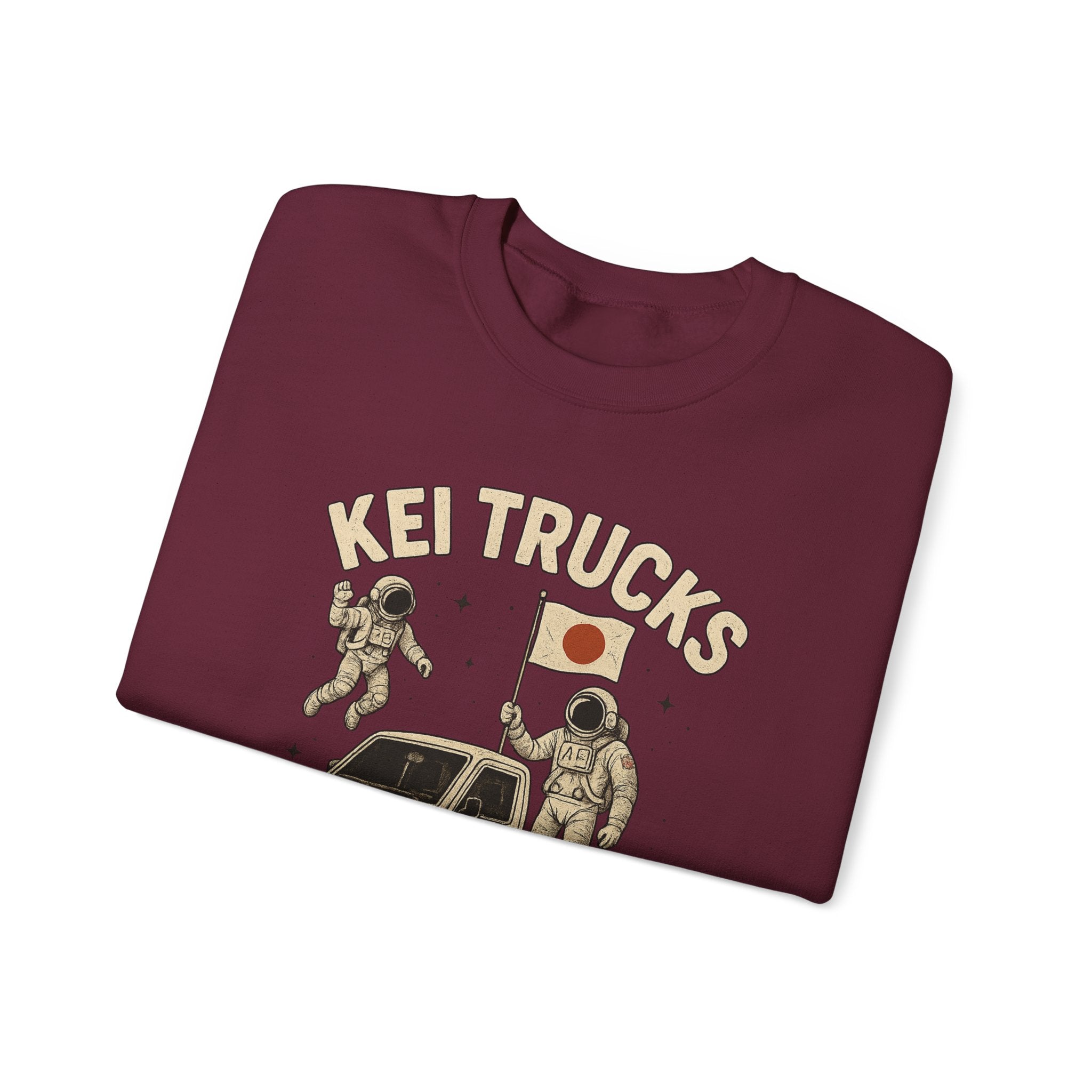 'Kei Trucks Go Anywhere' Retro Astronaut Heavy Blend™ Crewneck Sweatshirt