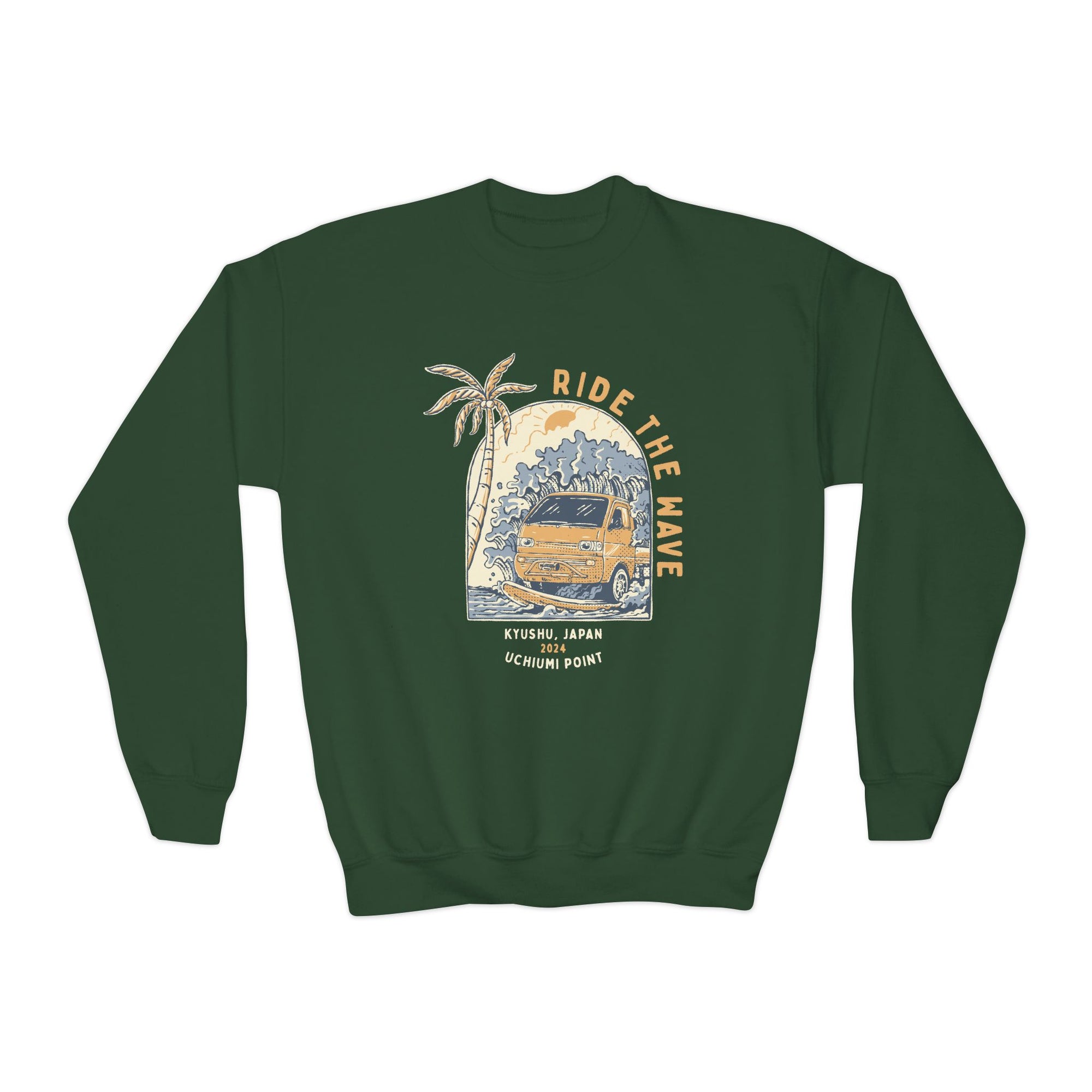 Ride The Wave Youth Kei Truck Crewneck Sweatshirt