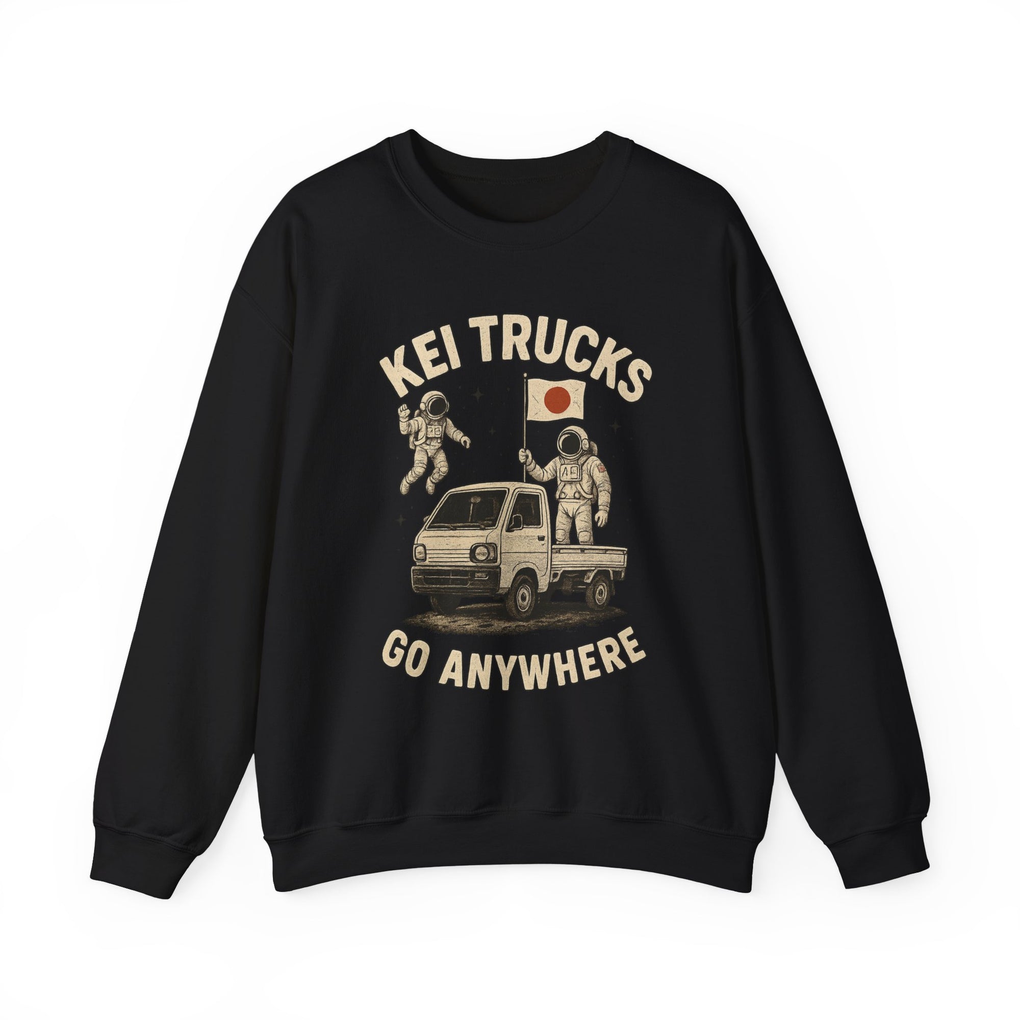 'Kei Trucks Go Anywhere' Retro Astronaut Heavy Blend™ Crewneck Sweatshirt