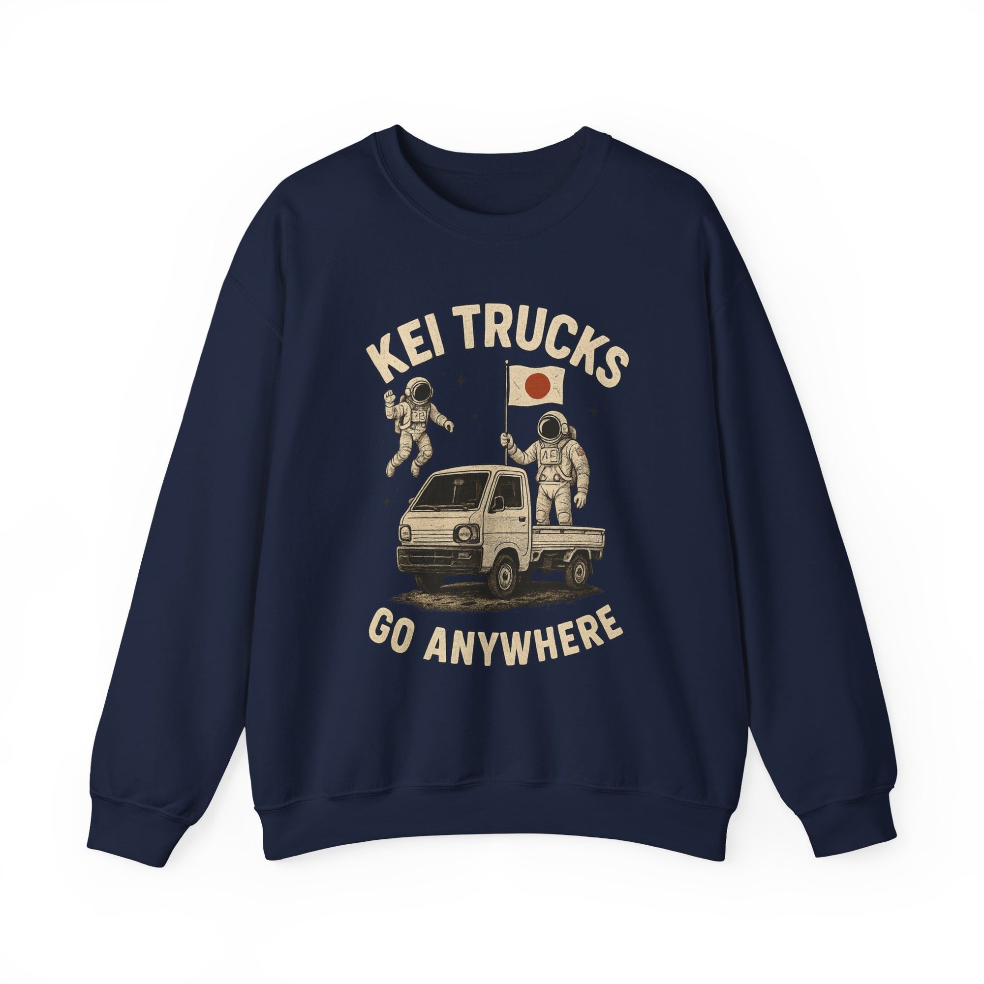 'Kei Trucks Go Anywhere' Retro Astronaut Heavy Blend™ Crewneck Sweatshirt