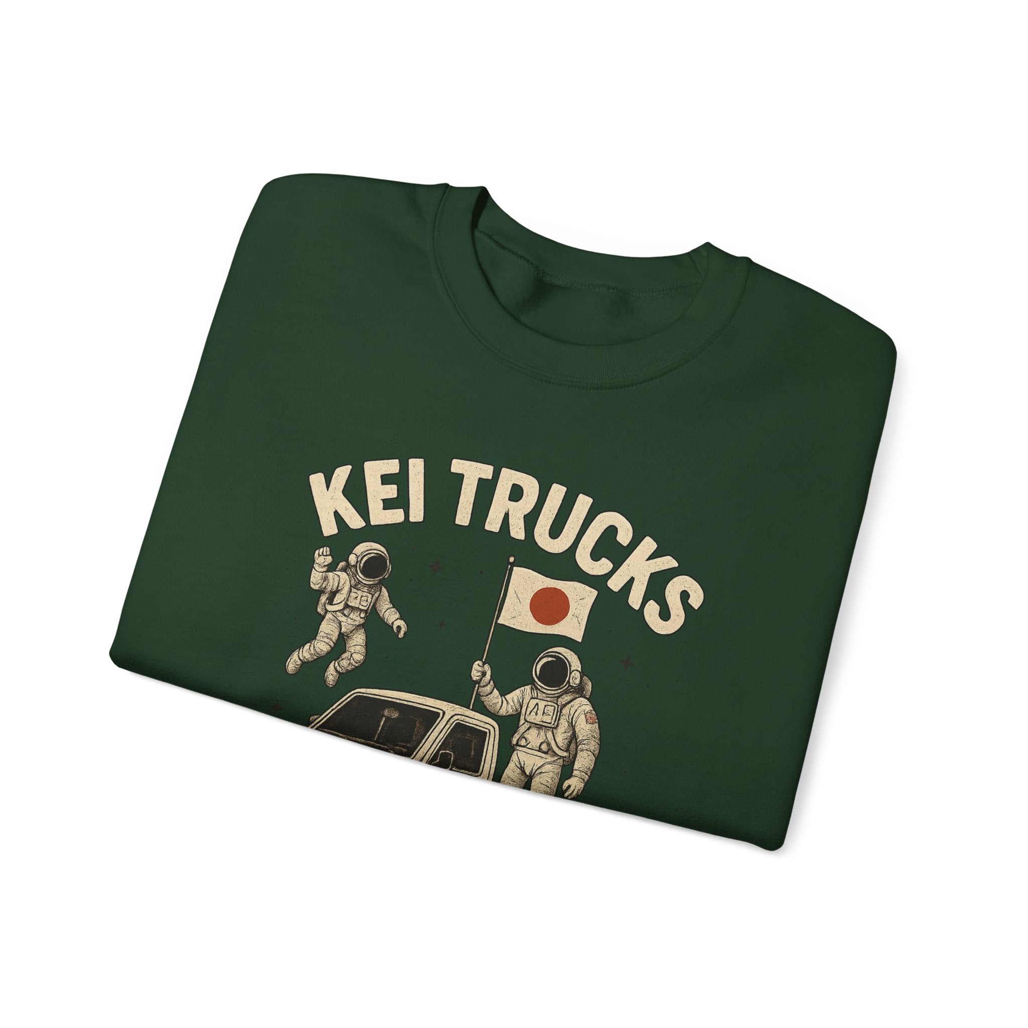 'Kei Trucks Go Anywhere' Retro Astronaut Heavy Blend™ Crewneck Sweatshirt