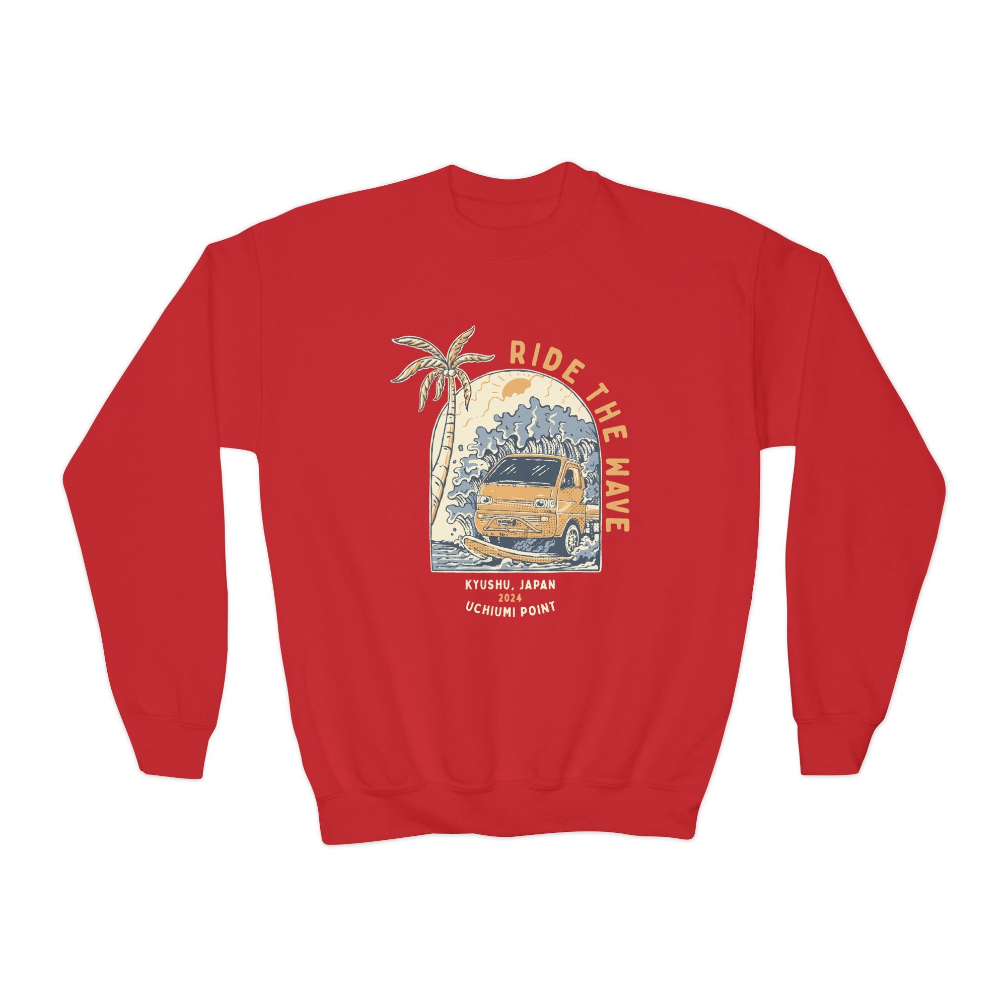 Ride The Wave Youth Kei Truck Crewneck Sweatshirt