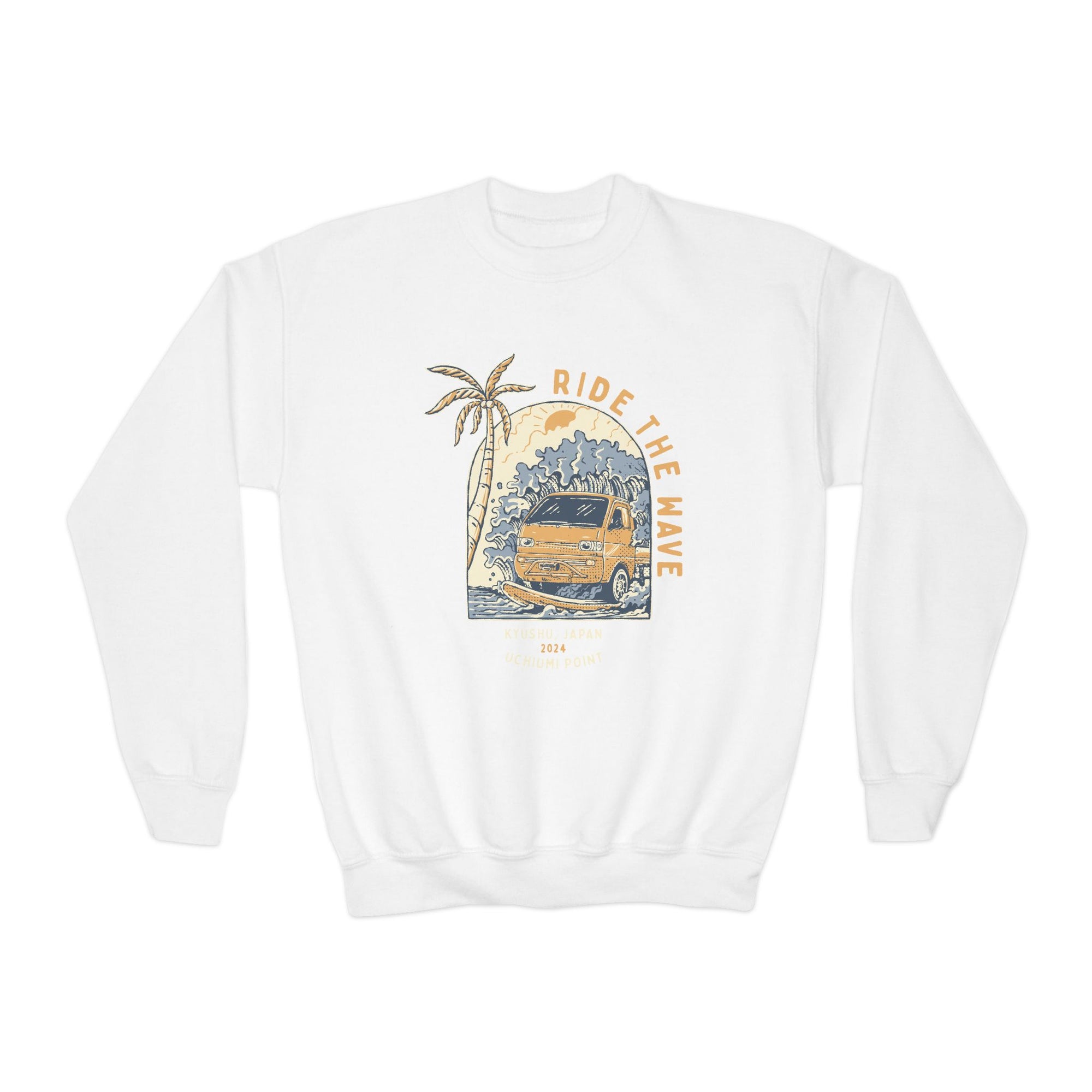 Ride The Wave Youth Kei Truck Crewneck Sweatshirt