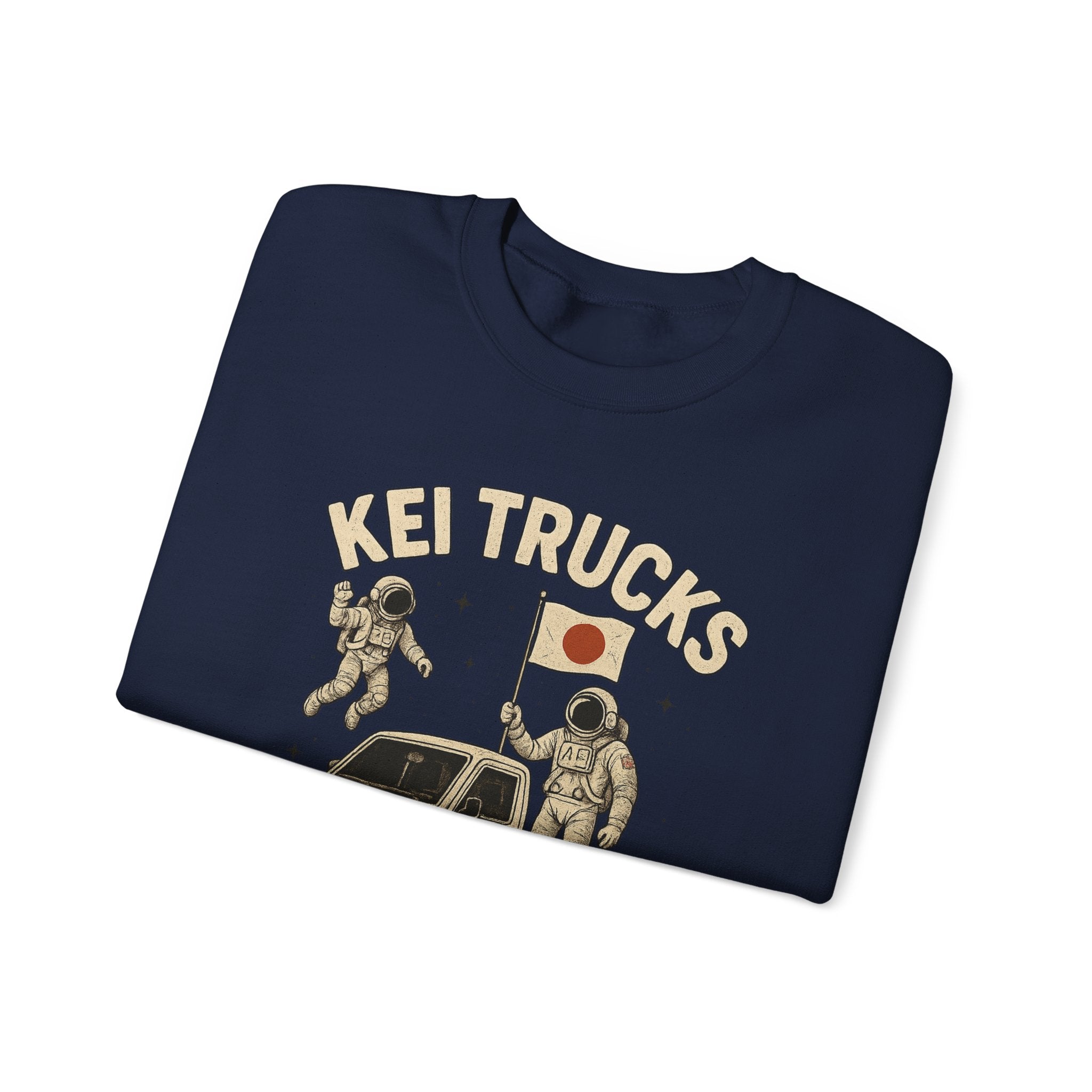 'Kei Trucks Go Anywhere' Retro Astronaut Heavy Blend™ Crewneck Sweatshirt