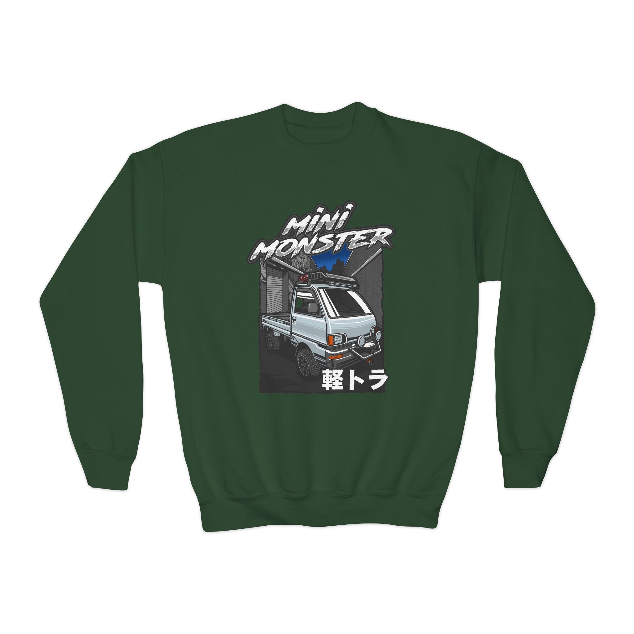 Mini Monster Kei Truck Youth Crewneck Sweatshirt
