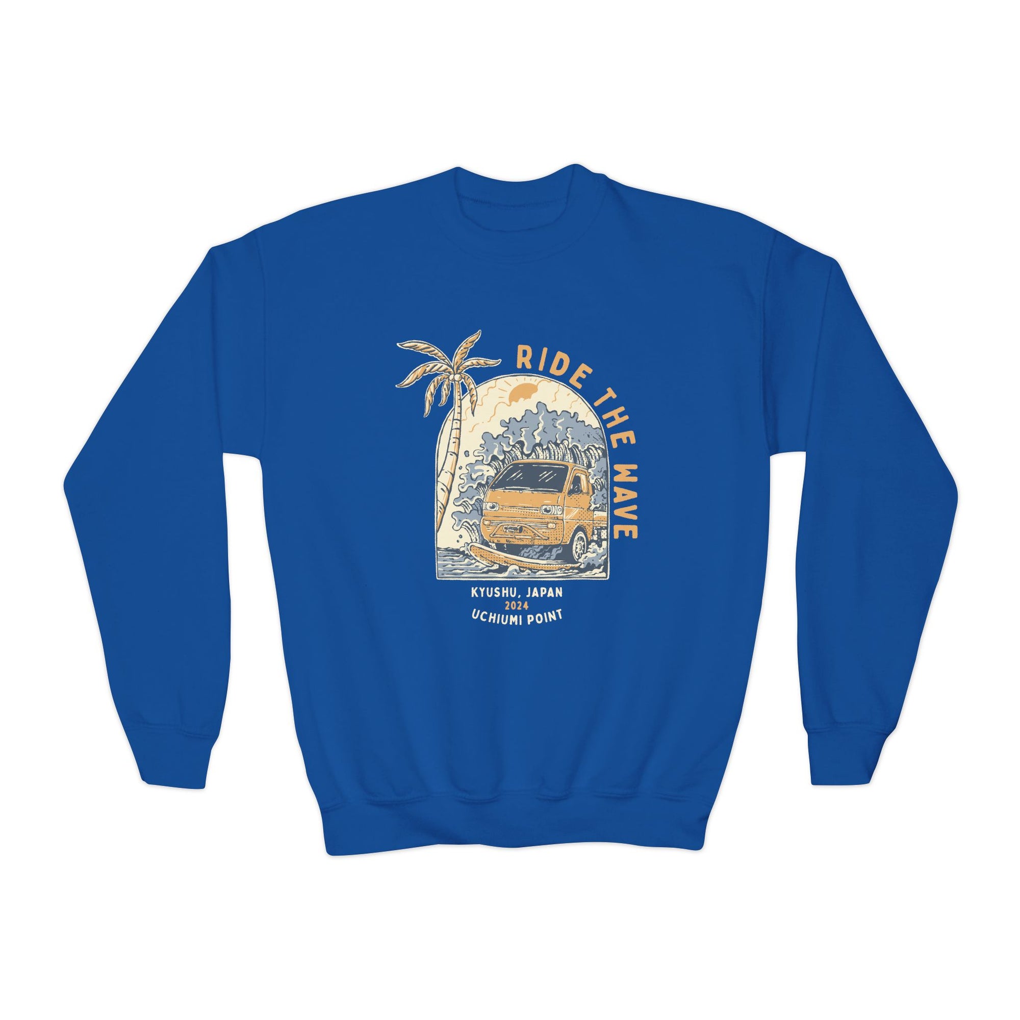 Ride The Wave Youth Kei Truck Crewneck Sweatshirt