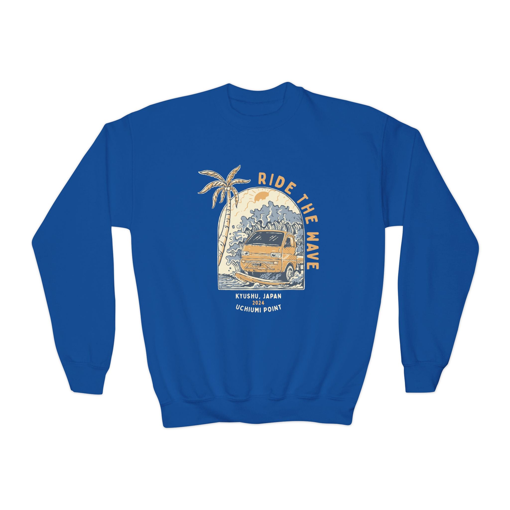 Ride The Wave Youth Kei Truck Crewneck Sweatshirt