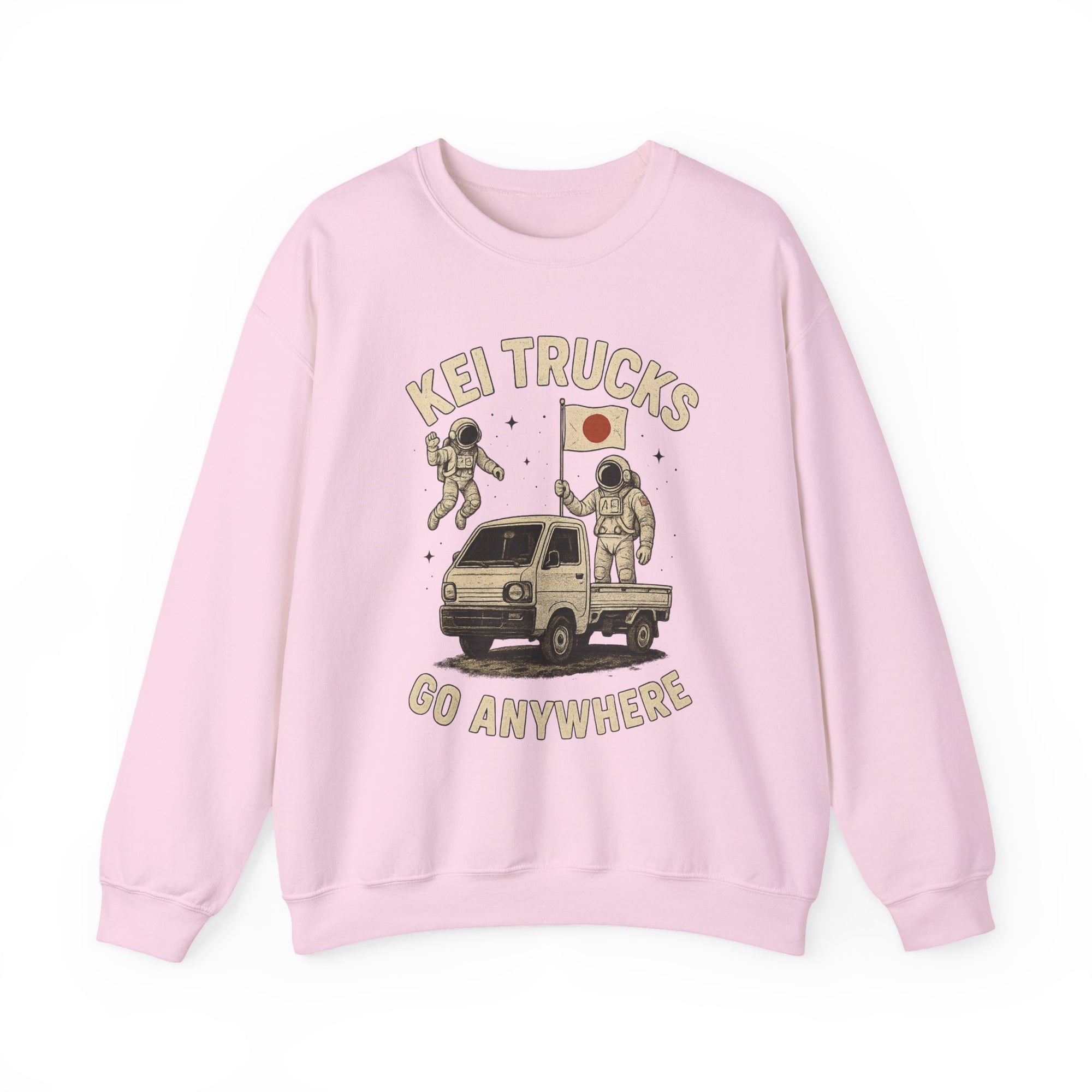'Kei Trucks Go Anywhere' Retro Astronaut Heavy Blend™ Crewneck Sweatshirt