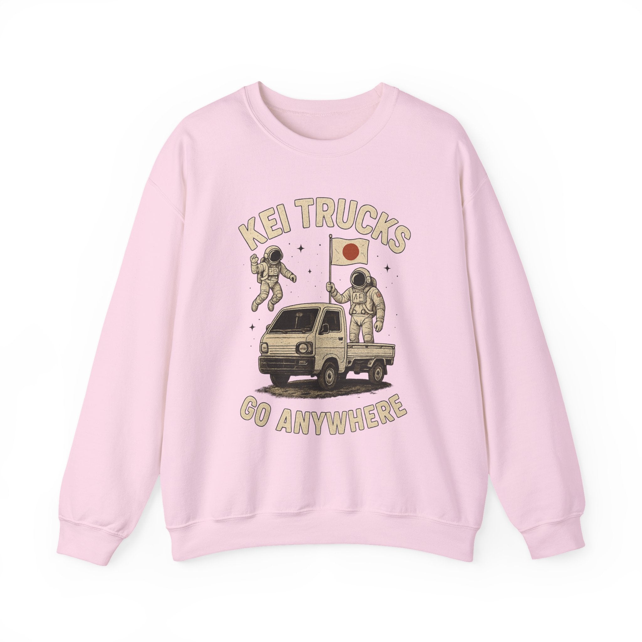 'Kei Trucks Go Anywhere' Retro Astronaut Heavy Blend™ Crewneck Sweatshirt