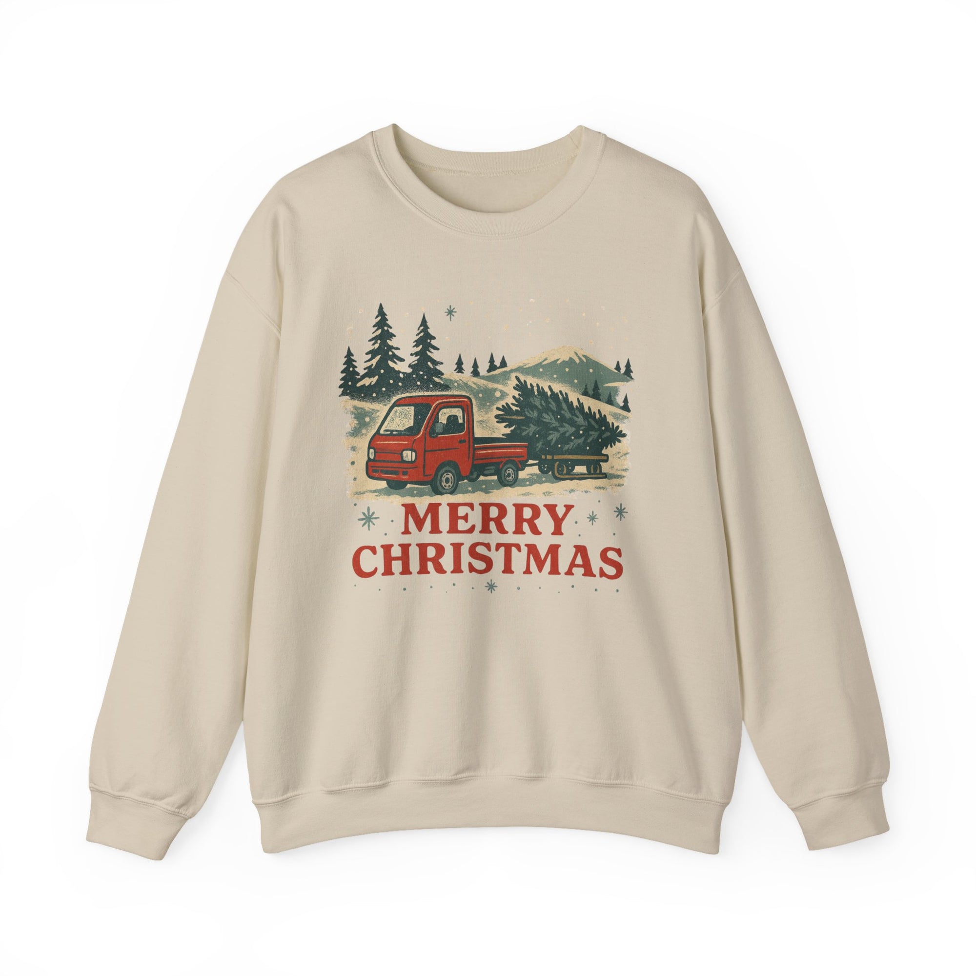 Merry Christmas Vintage Kei Truck Heavy Blend™ Crewneck Sweatshirt