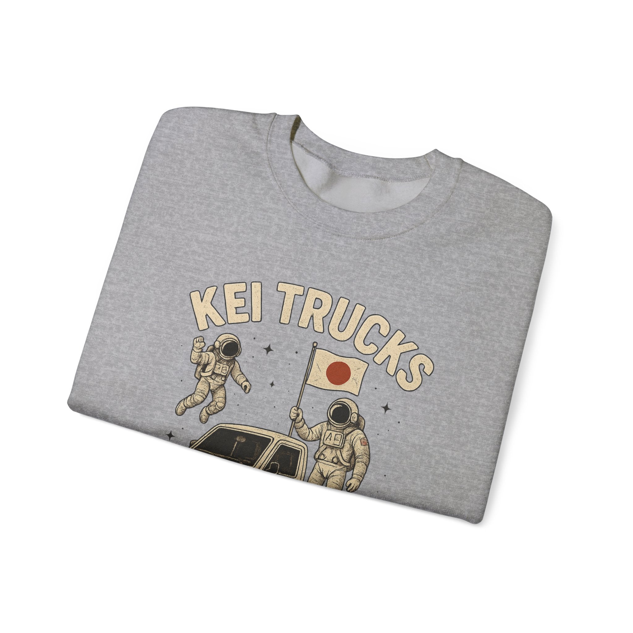 'Kei Trucks Go Anywhere' Retro Astronaut Heavy Blend™ Crewneck Sweatshirt