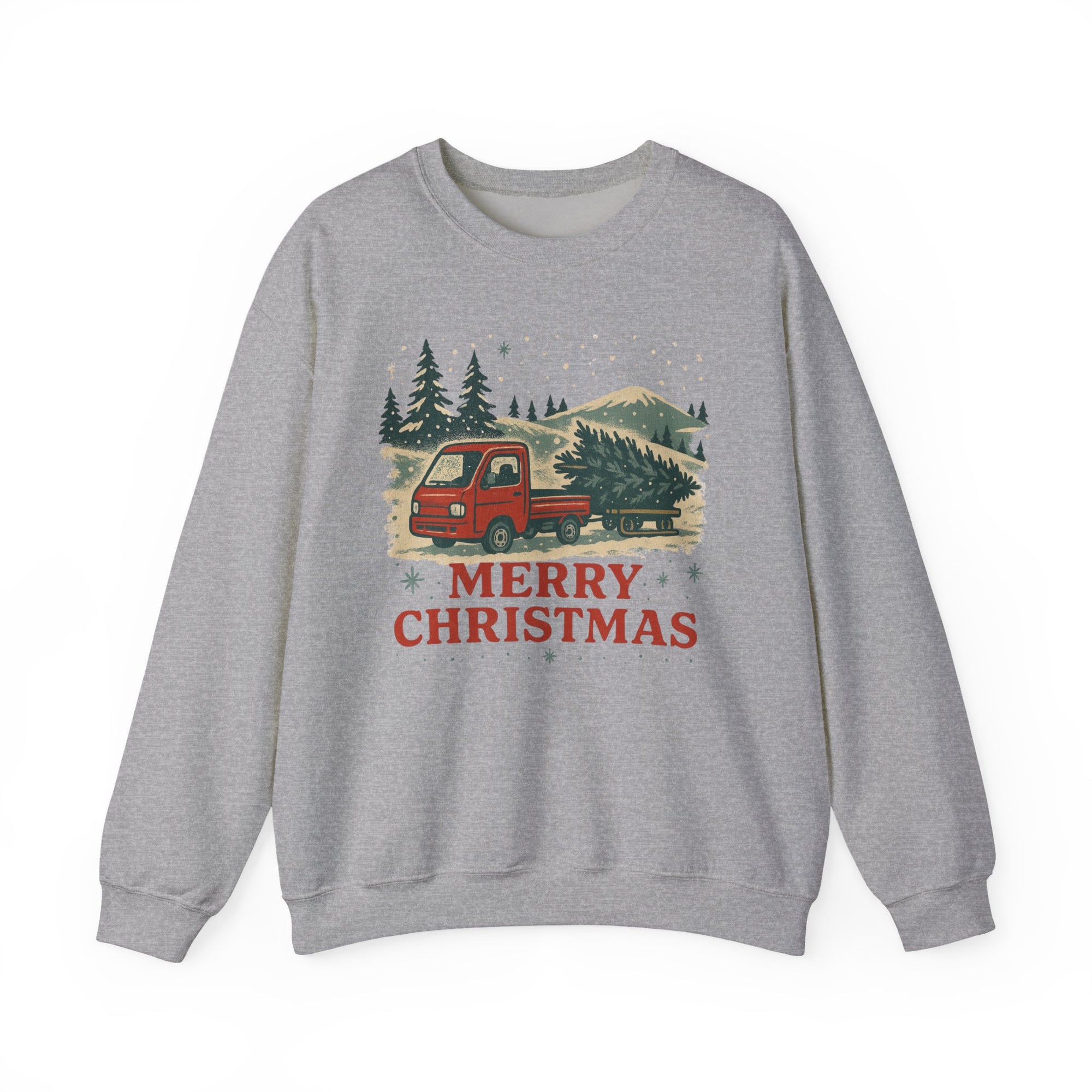 Merry Christmas Vintage Kei Truck Heavy Blend™ Crewneck Sweatshirt